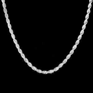 925 Sterling Silver Rope Chain Necklace