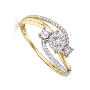 9K Gold cubic zirconia stone ring