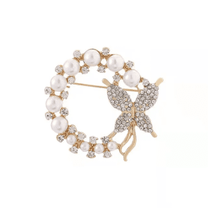 Pearl butterfly brooch pin high quality