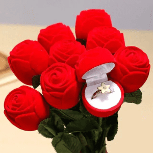 Red Rose ring gift box personalised
