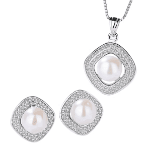 S925 Sterling Silver Pearl two piece set
