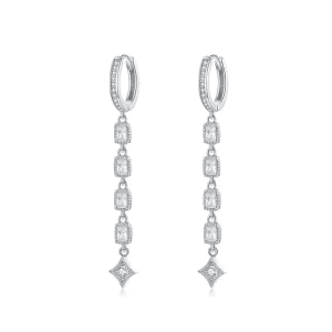 S925 Sterling Silver sparkling cubic zircon rhinestone ear clip cuff